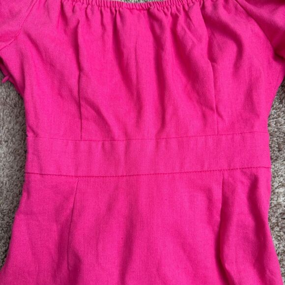 Showpo. Women’s Pink Ruffle Mini dress with Balloon Puff Sleeves size 2 - Picture 9 of 9
